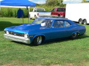 Blue NOVA Drag Car